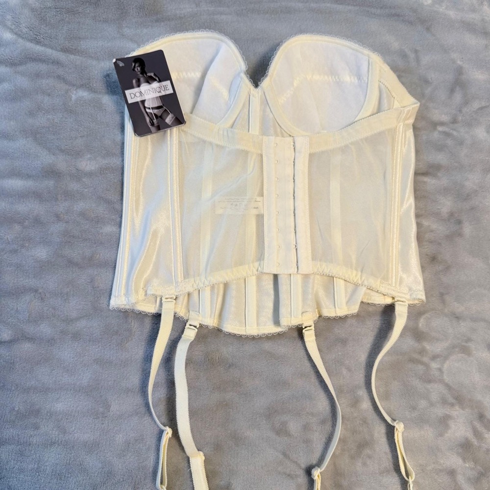 Dominique Rachelle 7750 Bustier 34A Ivory Bridal Corset Bra Garters NWT - Picture 3 of 12